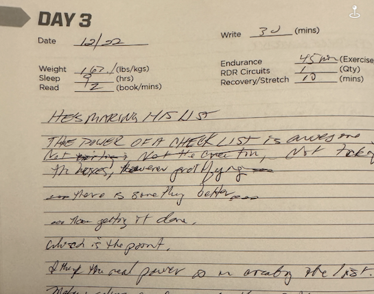 HE'S MAKING HIS LIST