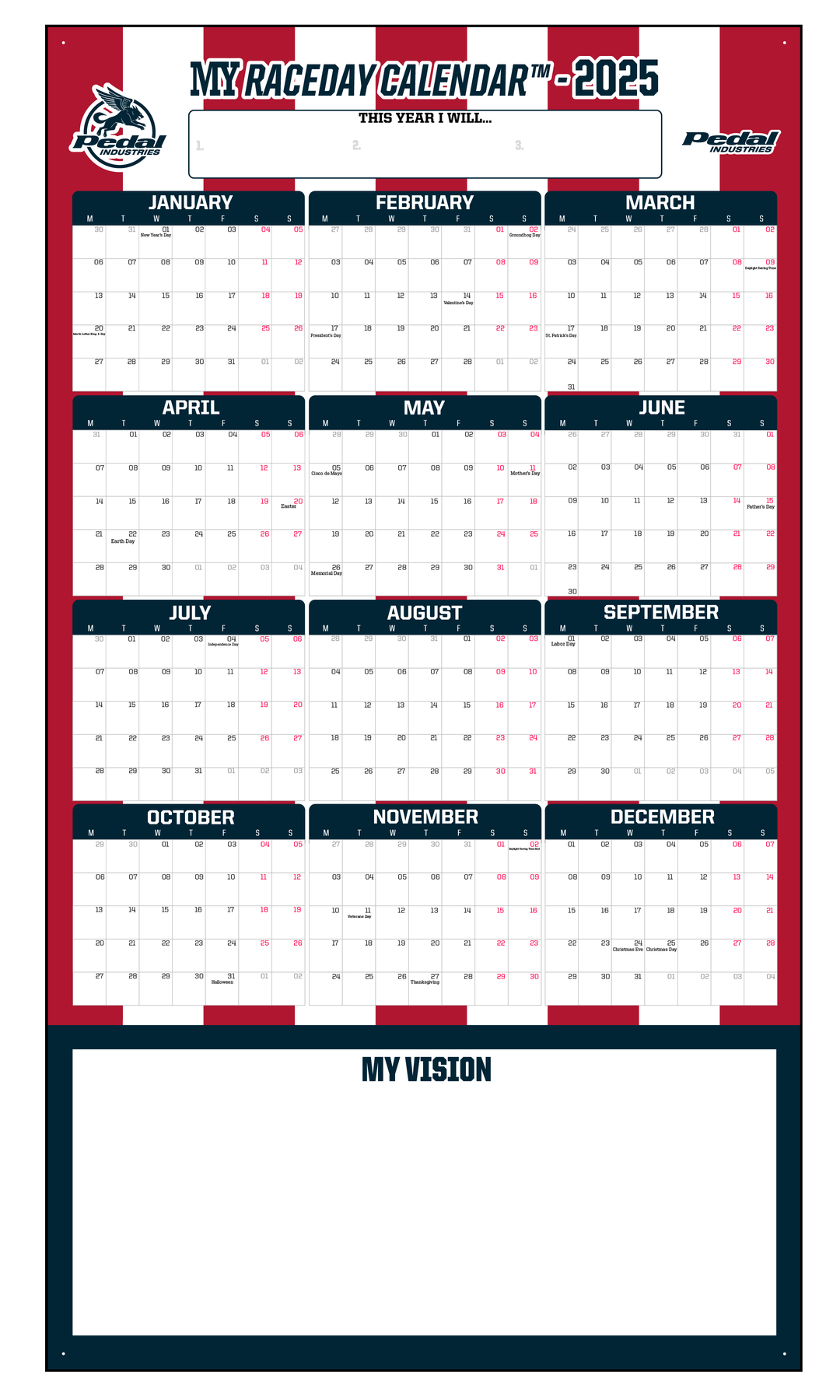 FREE GIANT RACEDAY CALENDAR