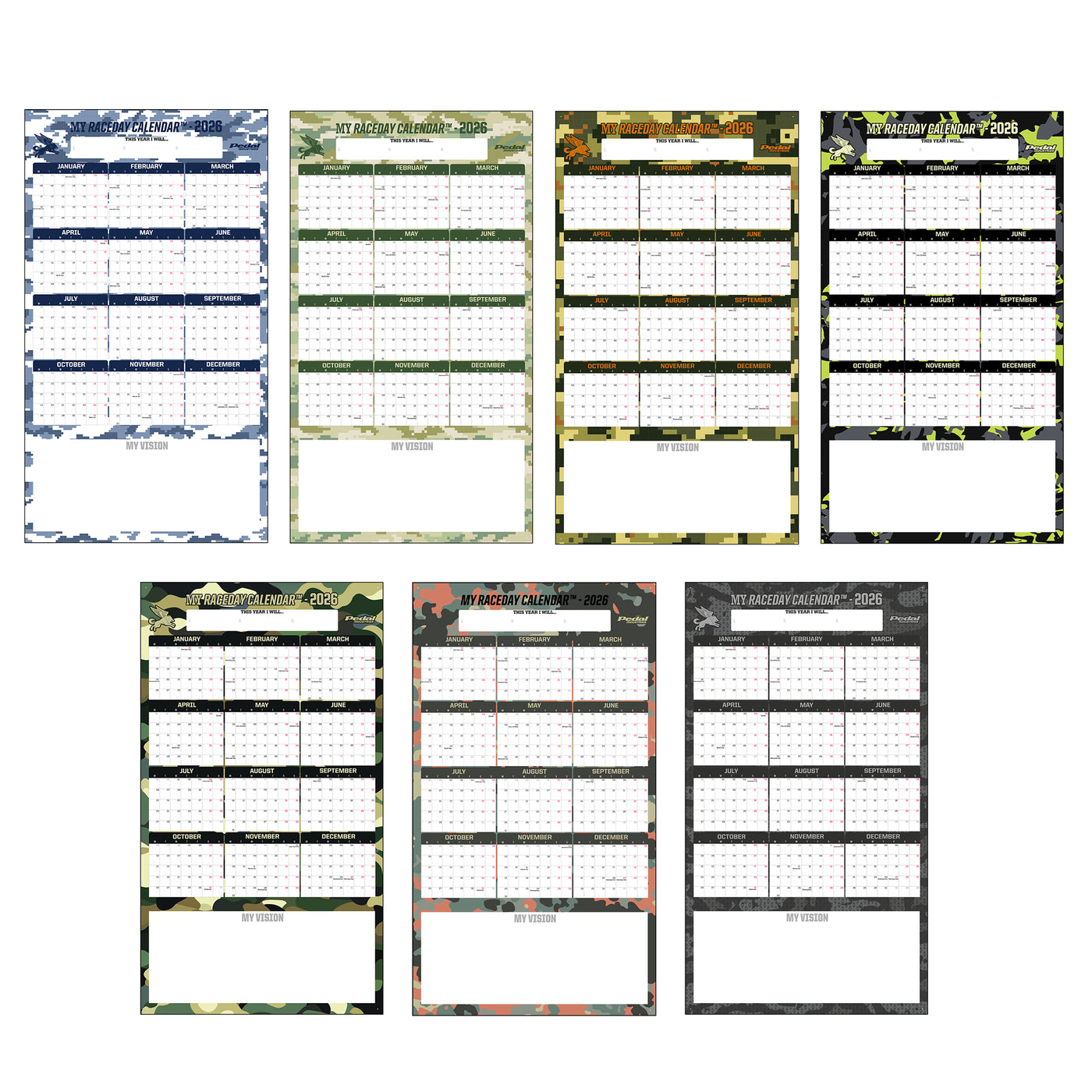 All CAMO 2026 GIANT MY RACEDAY CALENDAR ISD (7 Color Variants)