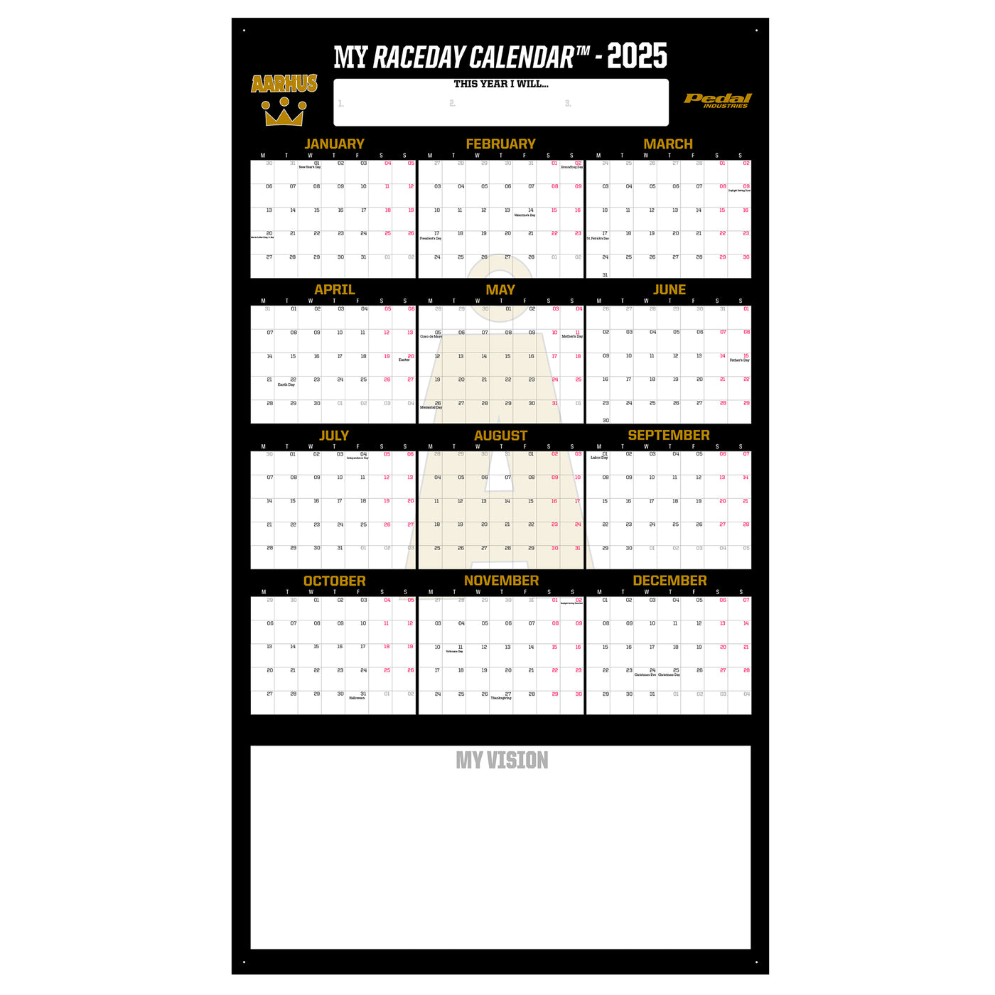 Aarhus 2025 GIANT MY RACEDAY CALENDAR