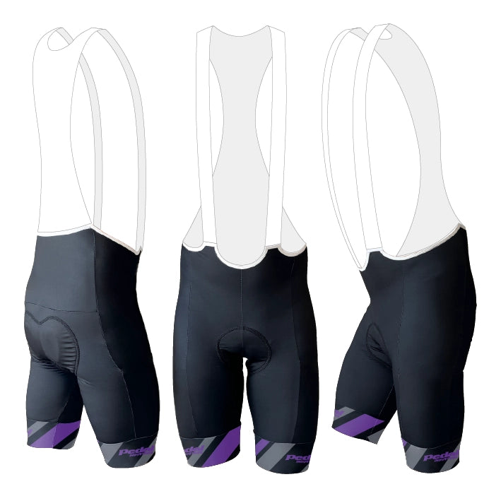 Purple Primary Colors WOMEN'S PRO BIB 2.5 ISD - flat product view pdp-last