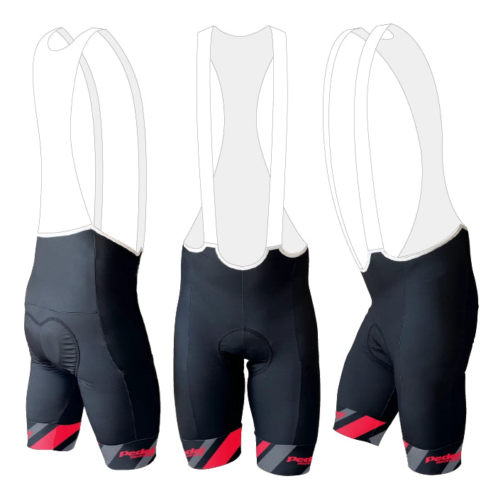Red Primary Colors WOMEN'S PRO BIB 2.5 ISD - flat product view pdp-last