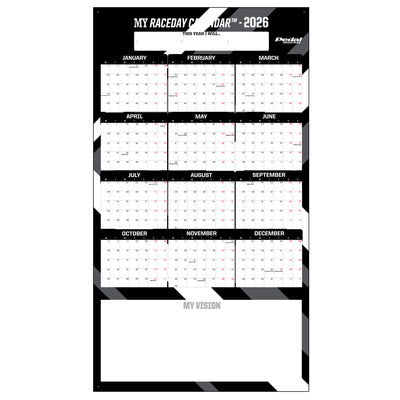 All Primary Colors 2026 GIANT MY RACEDAY CALENDAR ISD (9 Color Variants)
