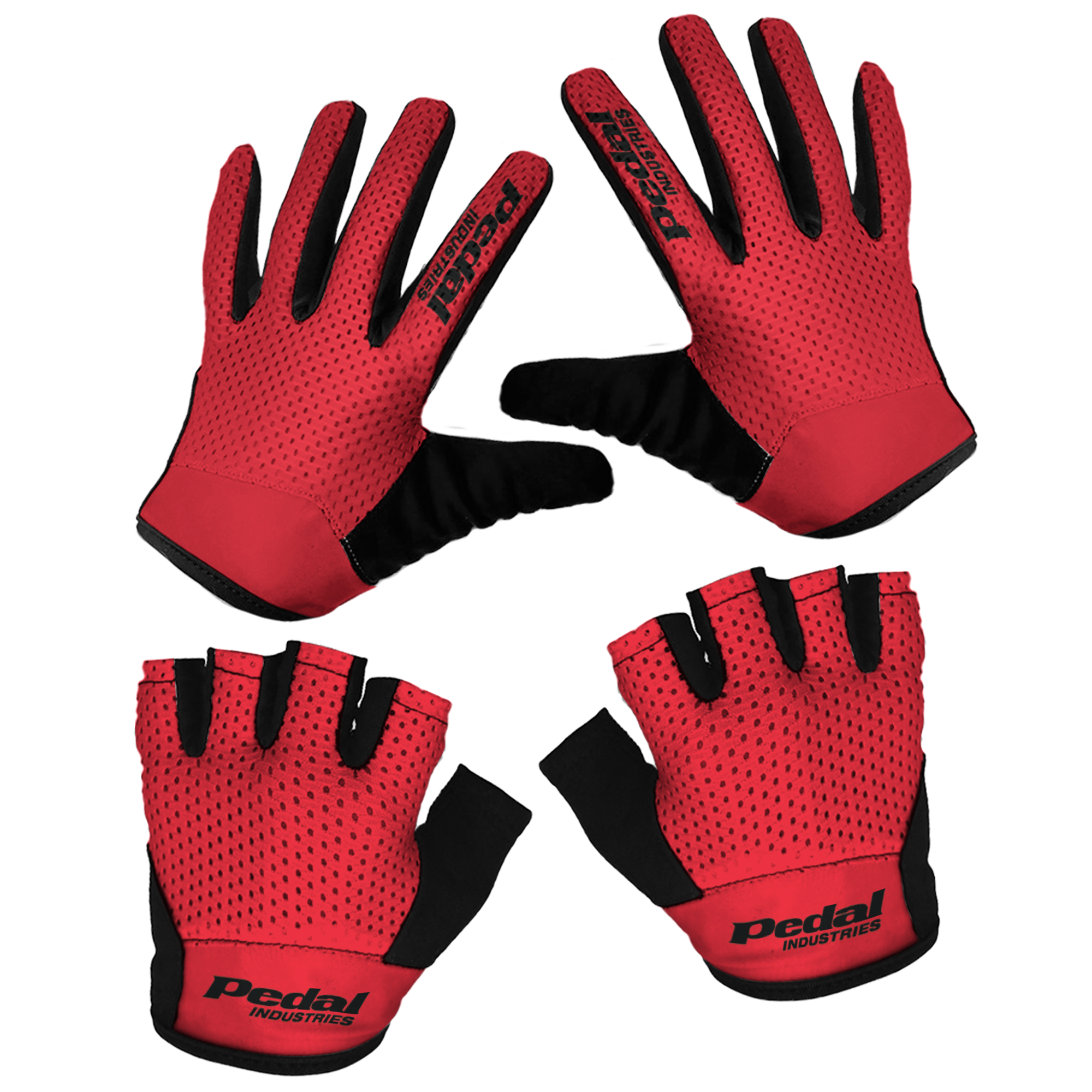 All RED SUPERLIGHT FULL-FINGER GLOVES ISD