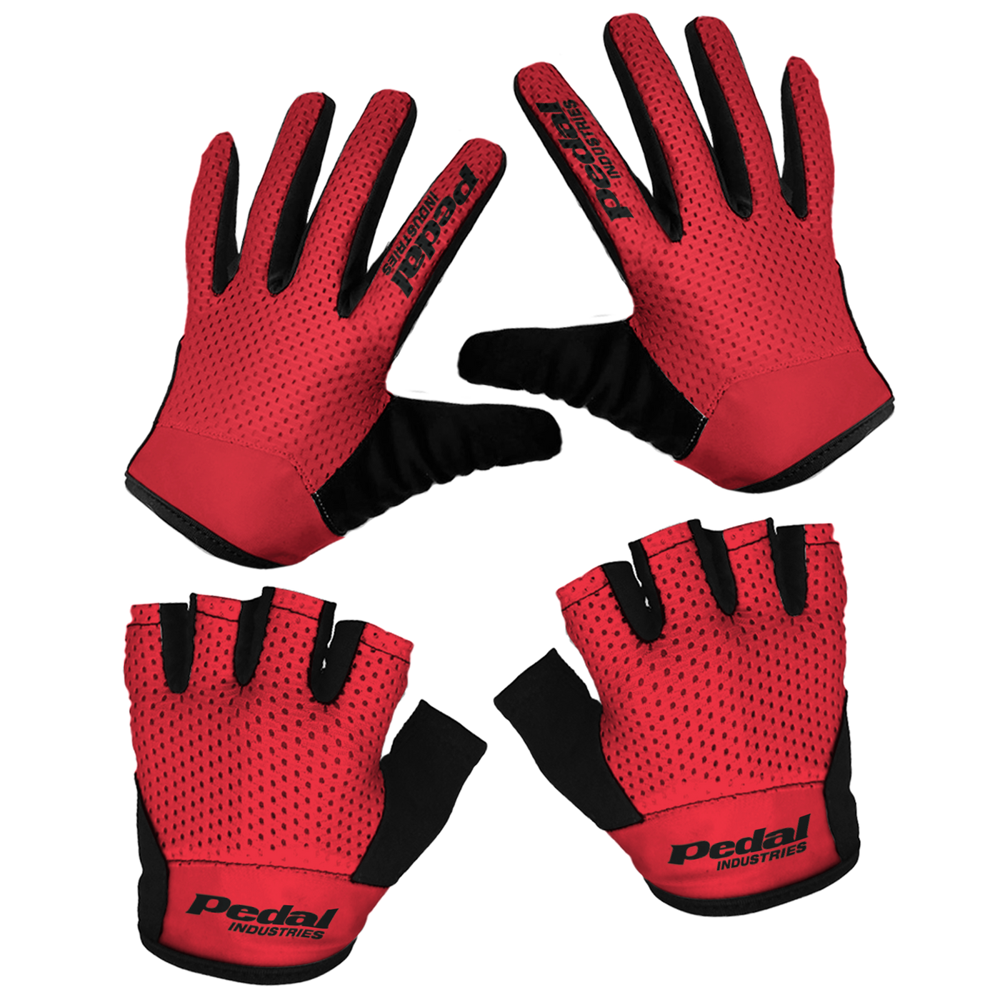 All RED SUPERLIGHT FULL-FINGER GLOVES ISD