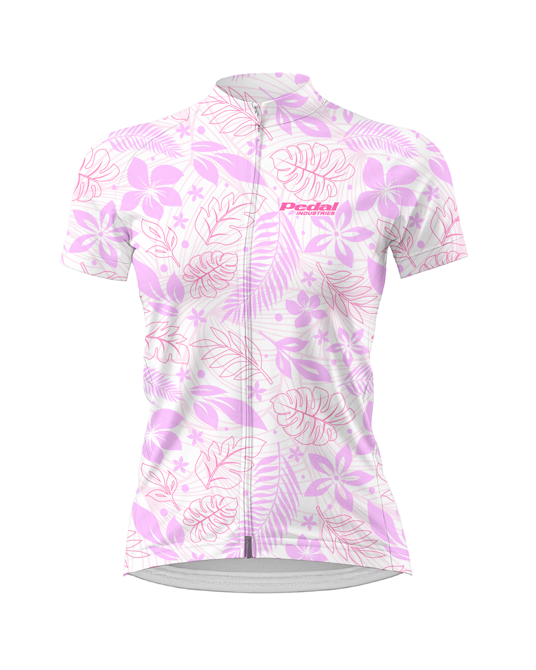Mauii Pink Aloha Pedal WOMEN'S PRO JERSEY ISD - flat product view, front pdp-last