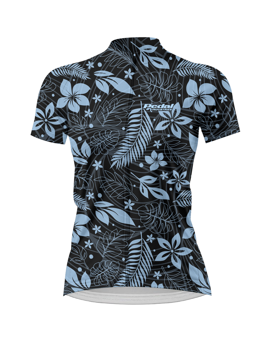 Midnight Black Aloha Pedal WOMEN'S PRO JERSEY ISD - flat product view, front pdp-last