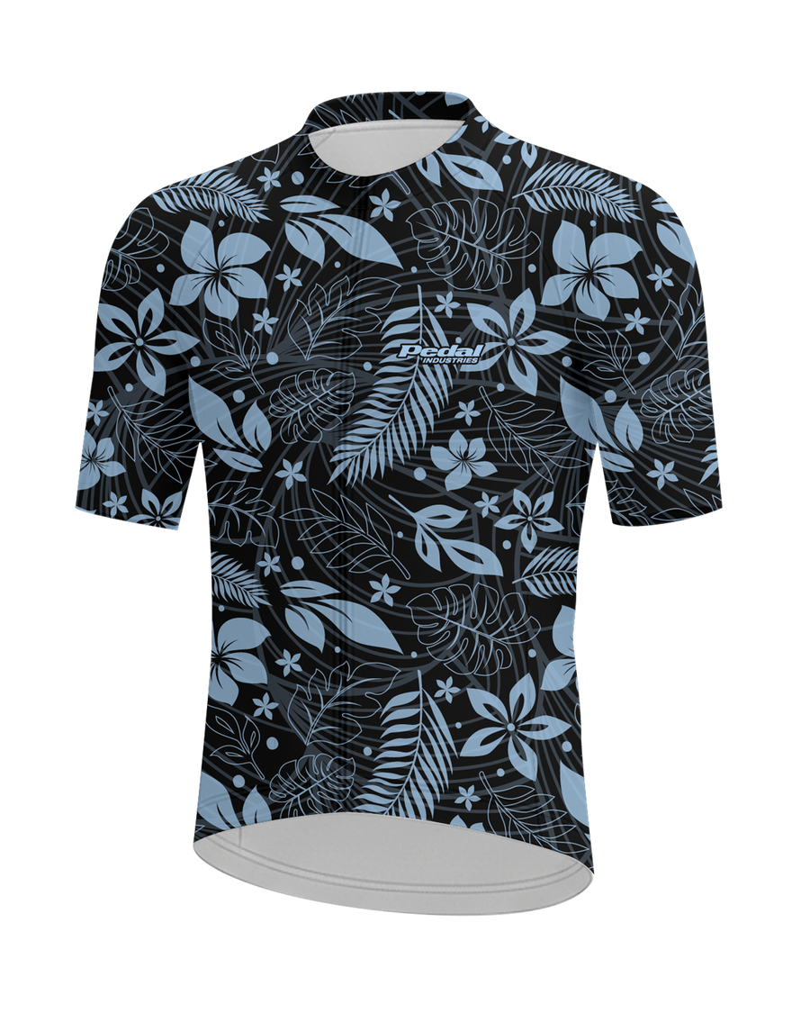 Midnight Black Aloha Pedal MEN'S PRO JERSEY ISD - flat product view, front pdp-last