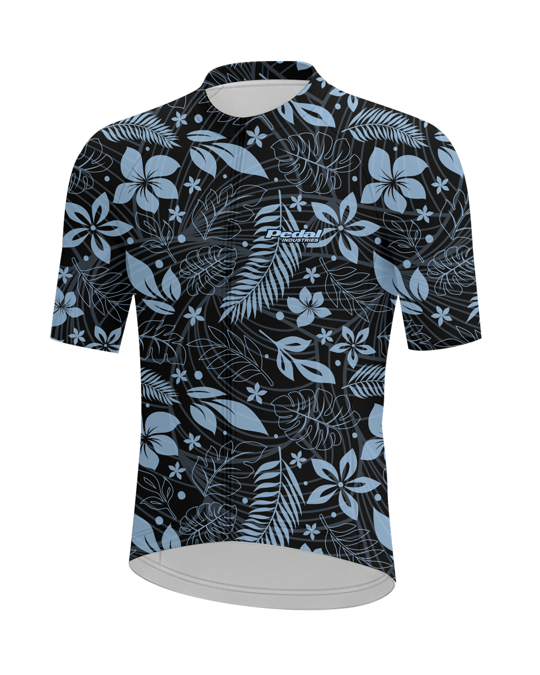 Midnight Black Aloha Pedal MEN'S PRO JERSEY ISD - flat product view, front pdp-last