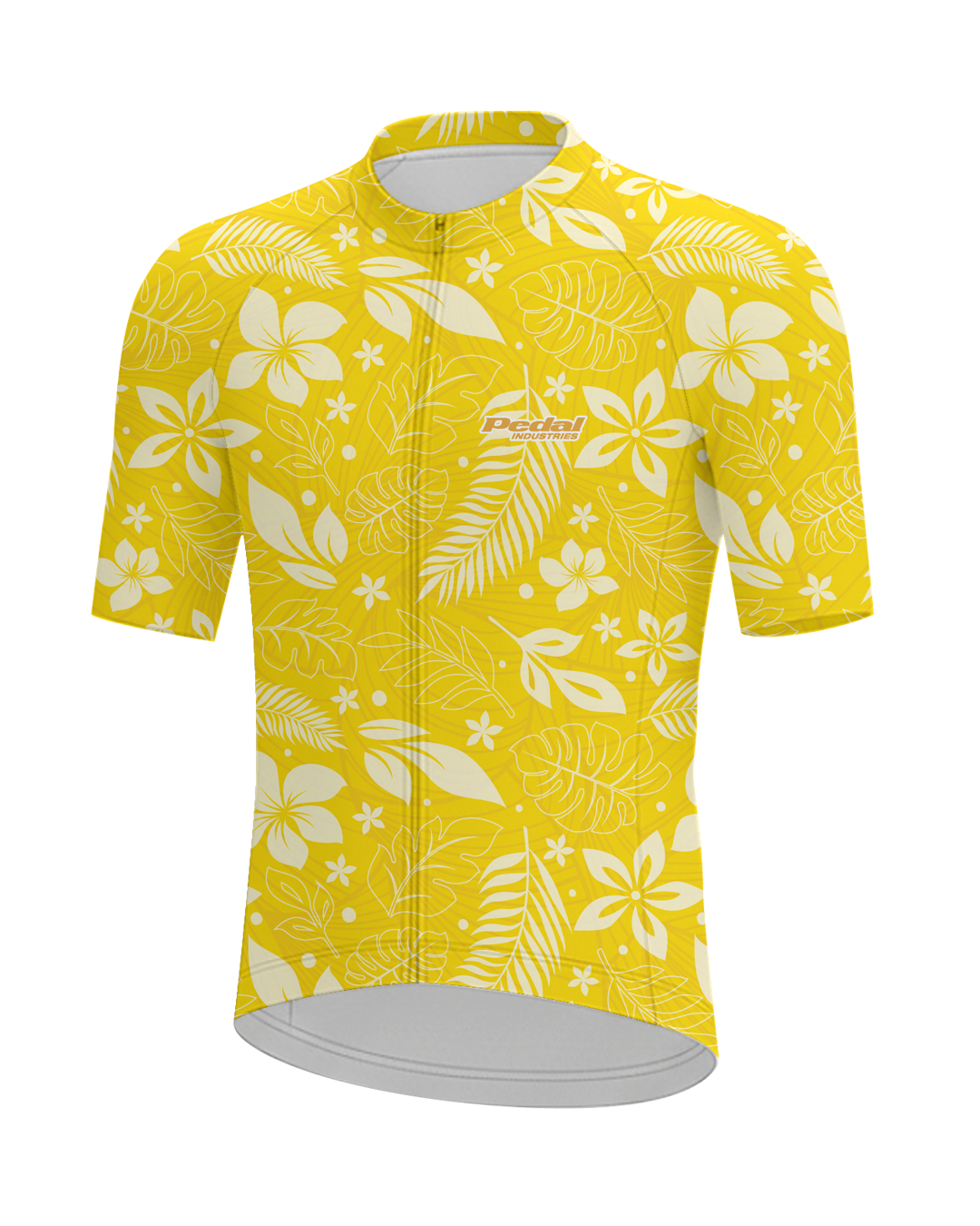Oahu Yellow Aloha Pedal MEN'S PRO JERSEY ISD - flat product view, front pdp-last
