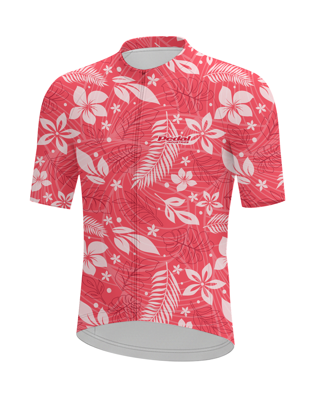 Watermelon Red Aloha Pedal MEN'S PRO JERSEY ISD - flat product view, front pdp-last