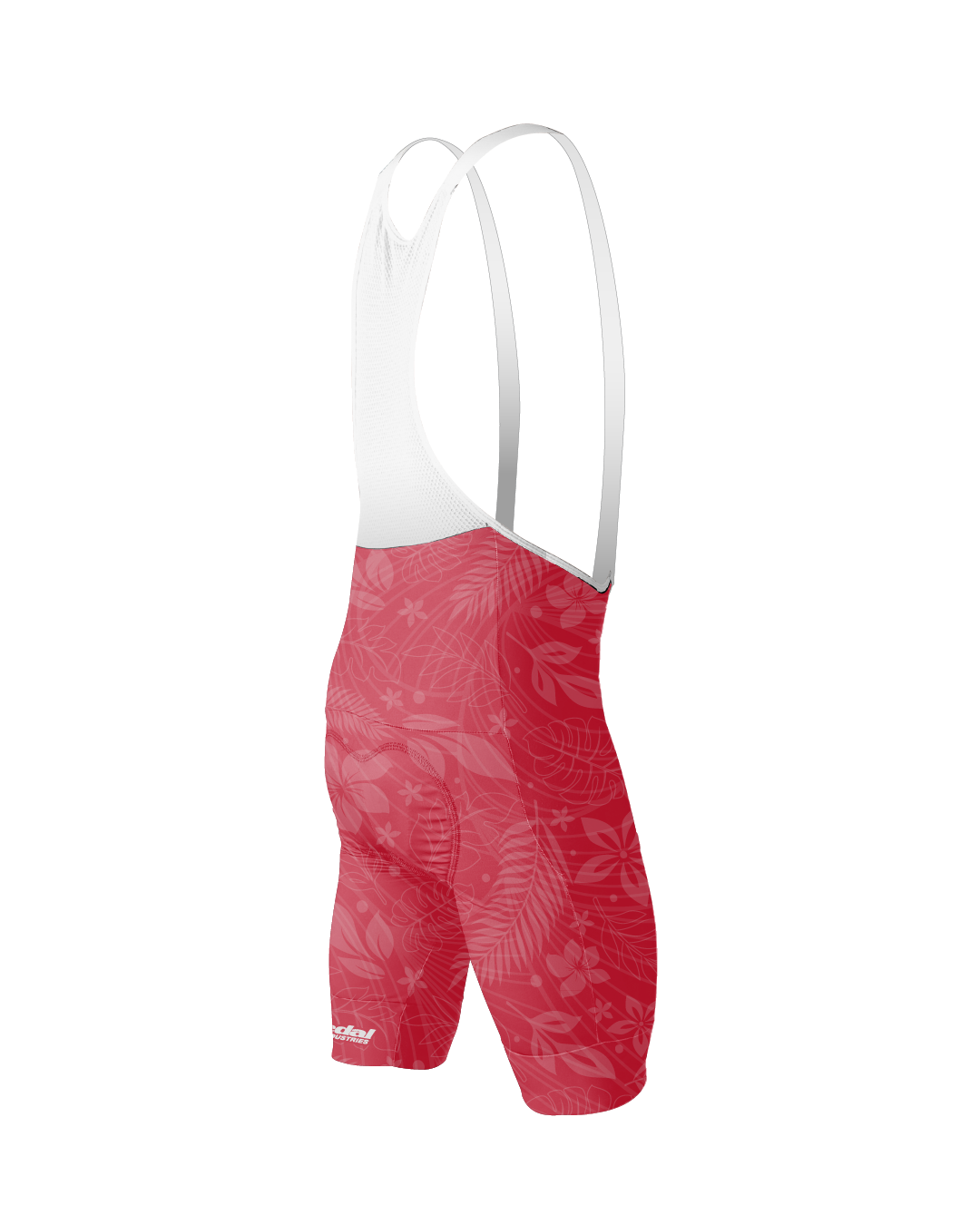 Watermelon Red Aloha Pedal MEN'S PRO LEVEL BIB ISD - flat product view pdp-last