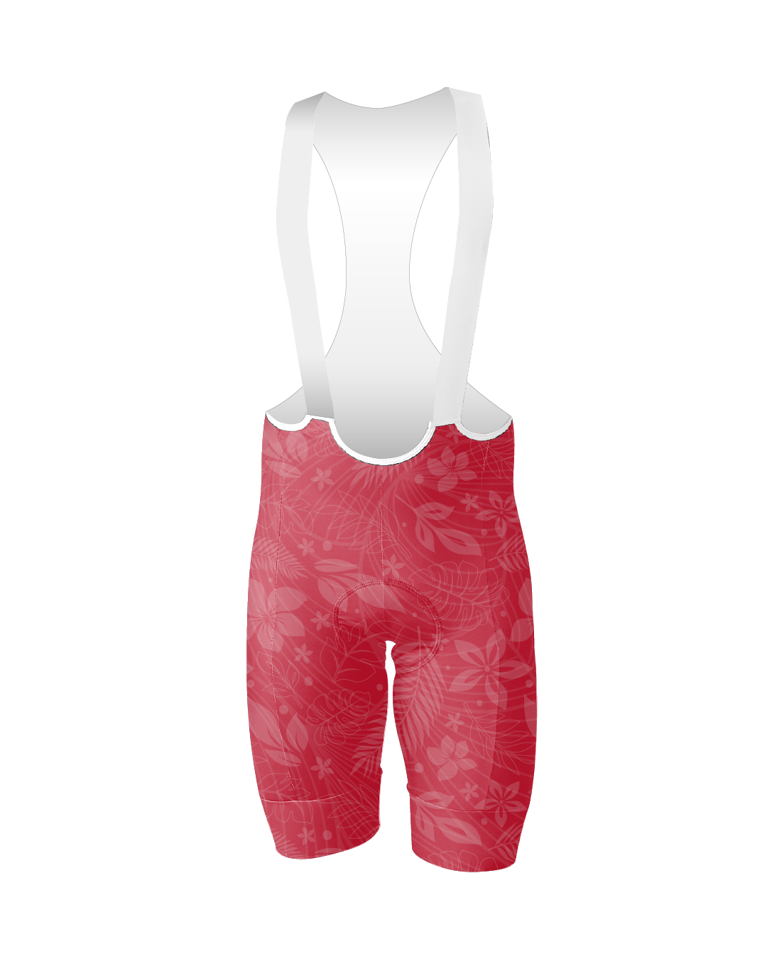 Watermelon Red Aloha Pedal MEN'S PRO LEVEL BIB ISD - flat product view pdp-last