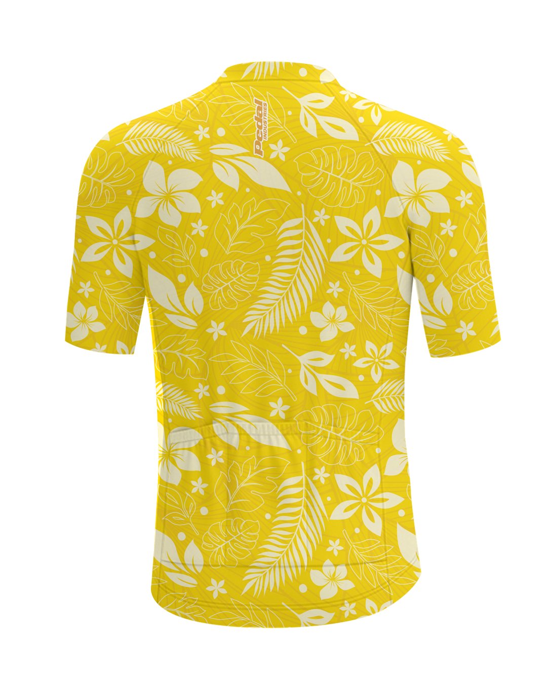 Oahu Yellow Aloha Pedal MEN'S PRO JERSEY ISD - flat product view, back pdp-last