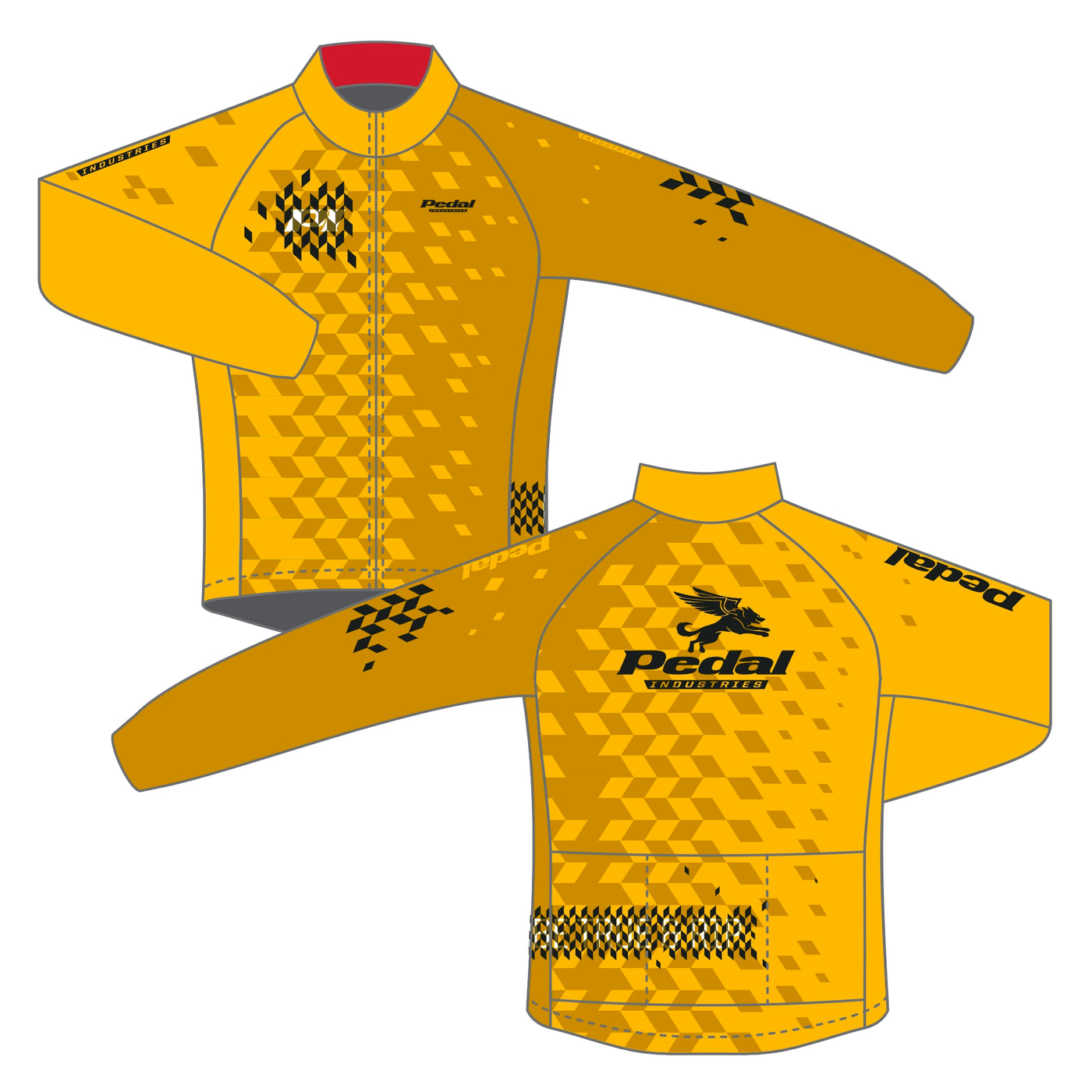 PEDAL Industries Classic GOLD 2023 PRO JERSEY – Long Sleeve 2.0