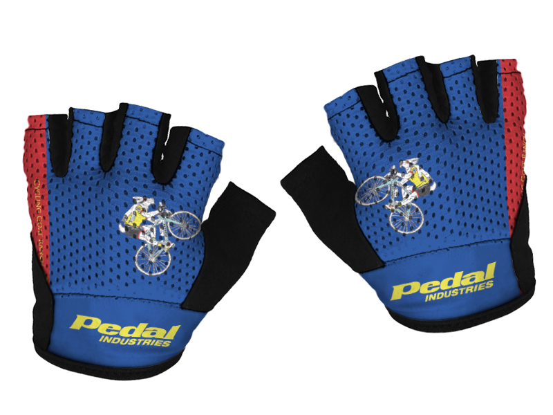Cycling Goat Ranch 2025 SUPERLIGHT RaceDay Gloves BLUE AND RED