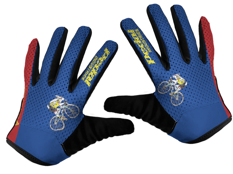 Cycling Goat Ranch 2025 SUPERLIGHT RaceDay Gloves BLUE AND RED