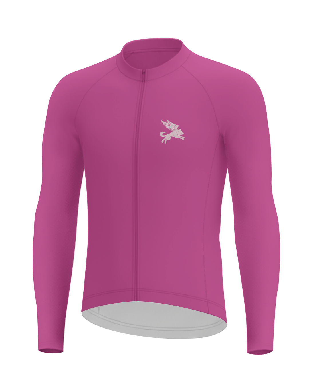 Electric Fuchsia Cypress Spirits MEN'S Long Sleeve PRO JERSEY ISD - flat product view, front pdp-last