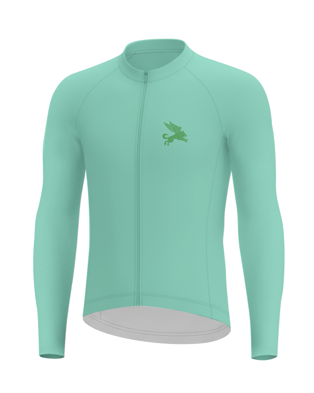 Jelly Mint Cypress Spirits MEN'S Long Sleeve PRO JERSEY ISD - flat product view, front pdp-last