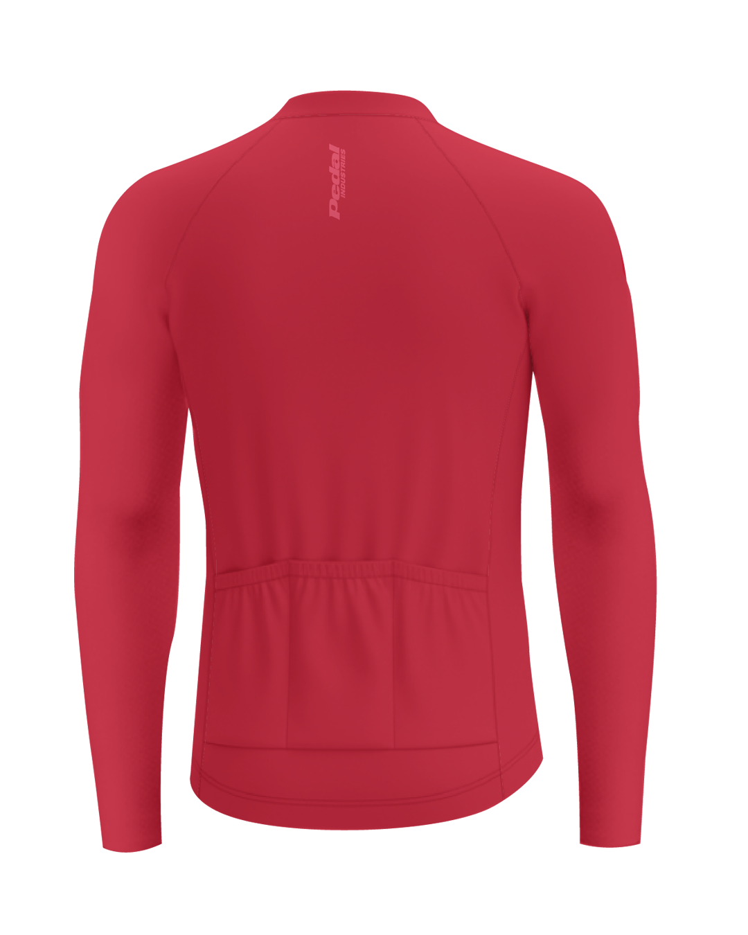 Crimson Red Cypress Spirits MEN'S Long Sleeve PRO JERSEY ISD - flat product view, back pdp-last
