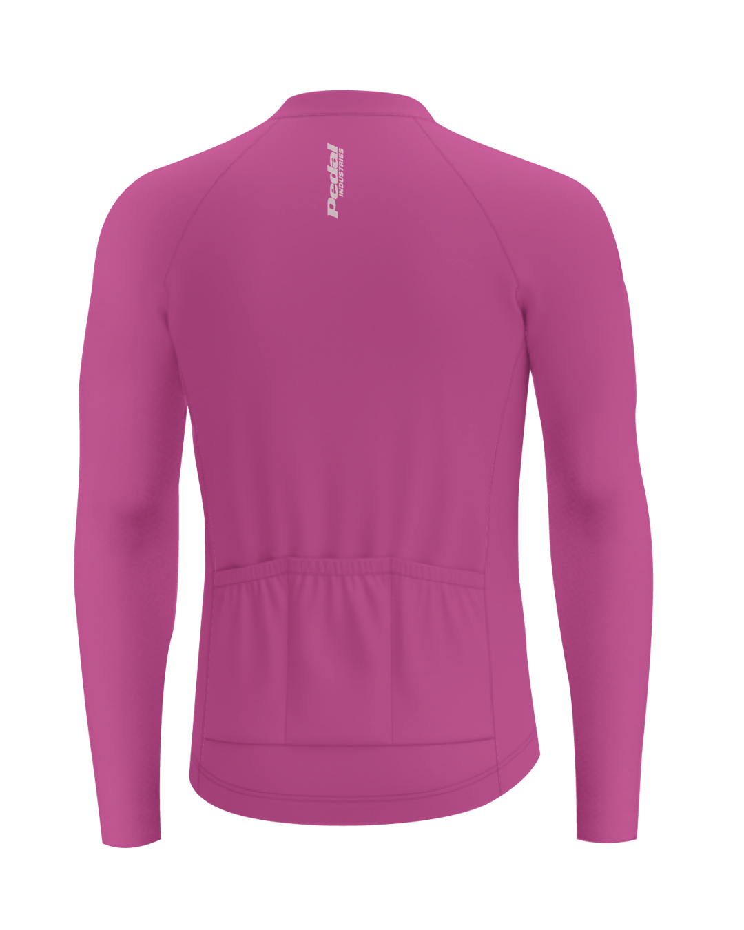 Electric Fuchsia Cypress Spirits MEN'S Long Sleeve PRO JERSEY ISD - flat product view, back pdp-last