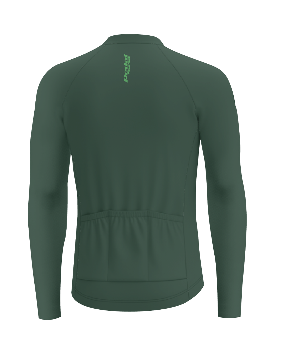 Primal Green Cypress Spirits MEN'S Long Sleeve PRO JERSEY ISD - flat product view, back pdp-last