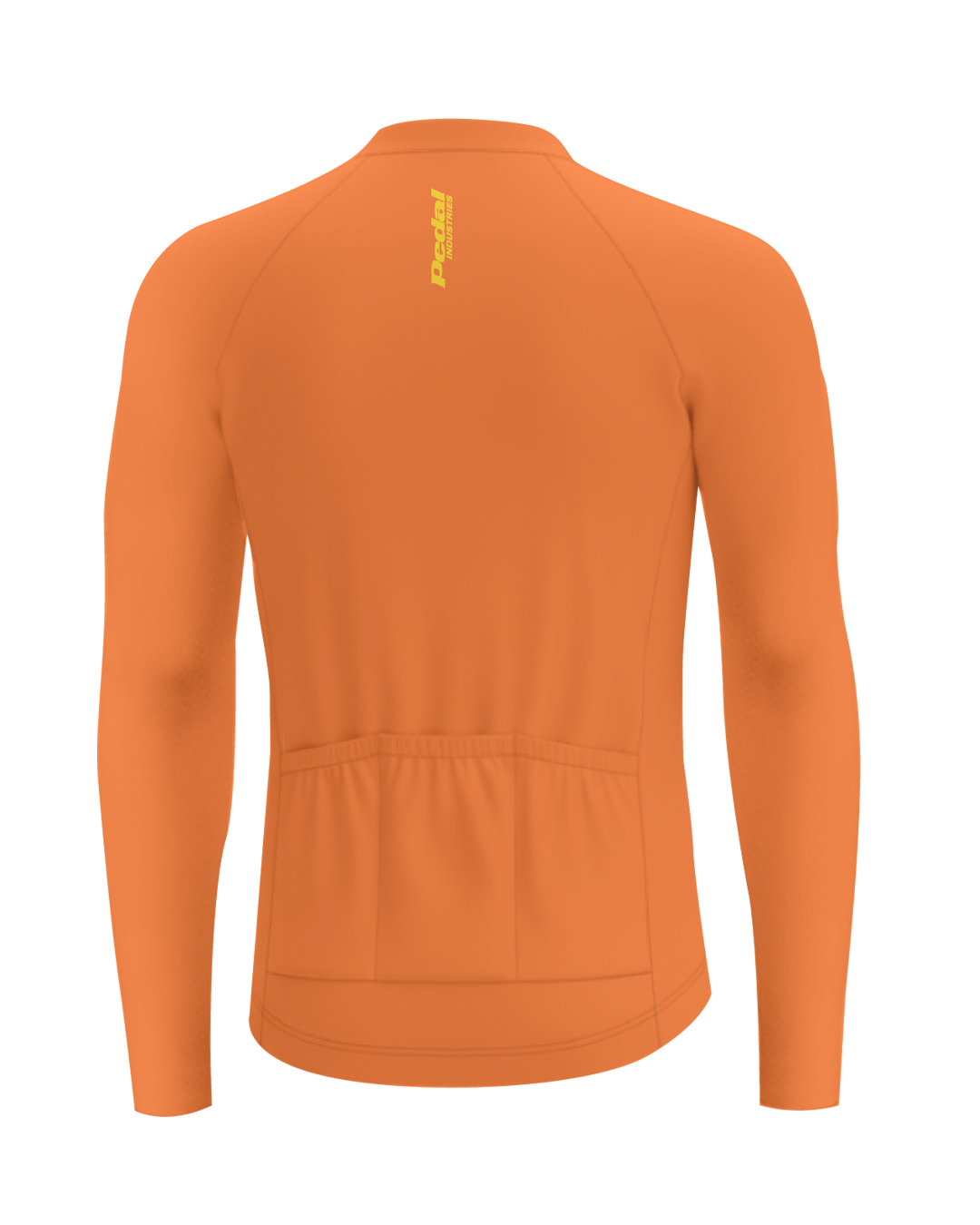 Solar Orange Cypress Spirits MEN'S Long Sleeve PRO JERSEY ISD - flat product view, back pdp-last