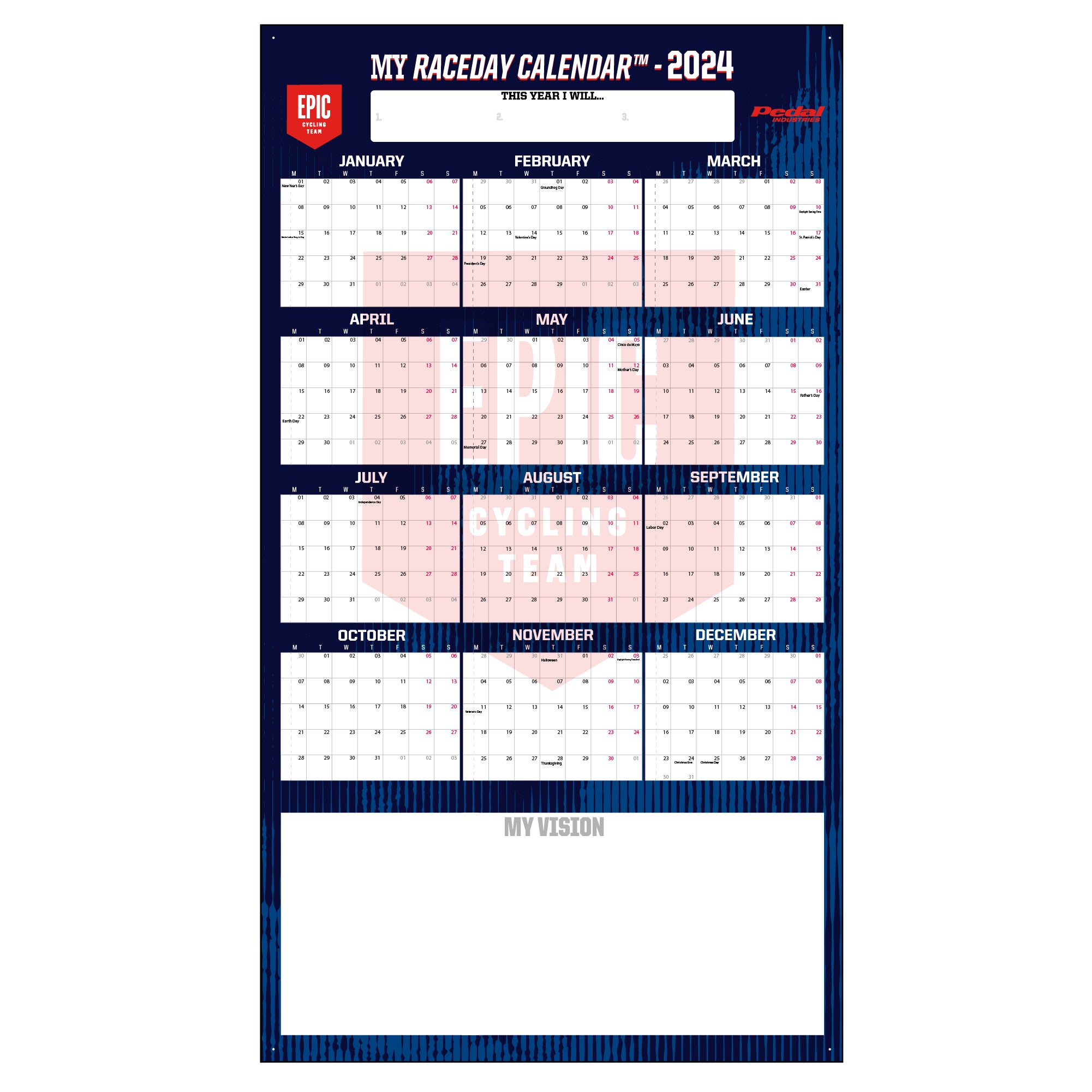 Epic Cycling 2024 MY RACEDAY™ CALENDAR – PEDAL Industries