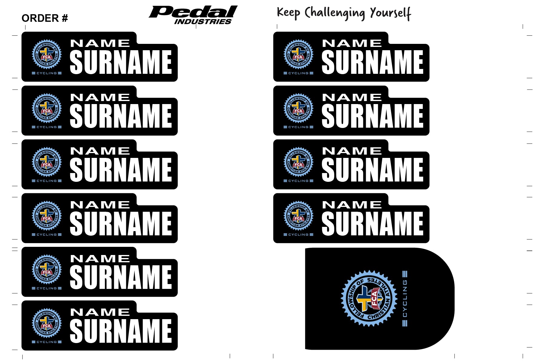 FCA Cycling 2024 ID Sticker Bikes & Gear