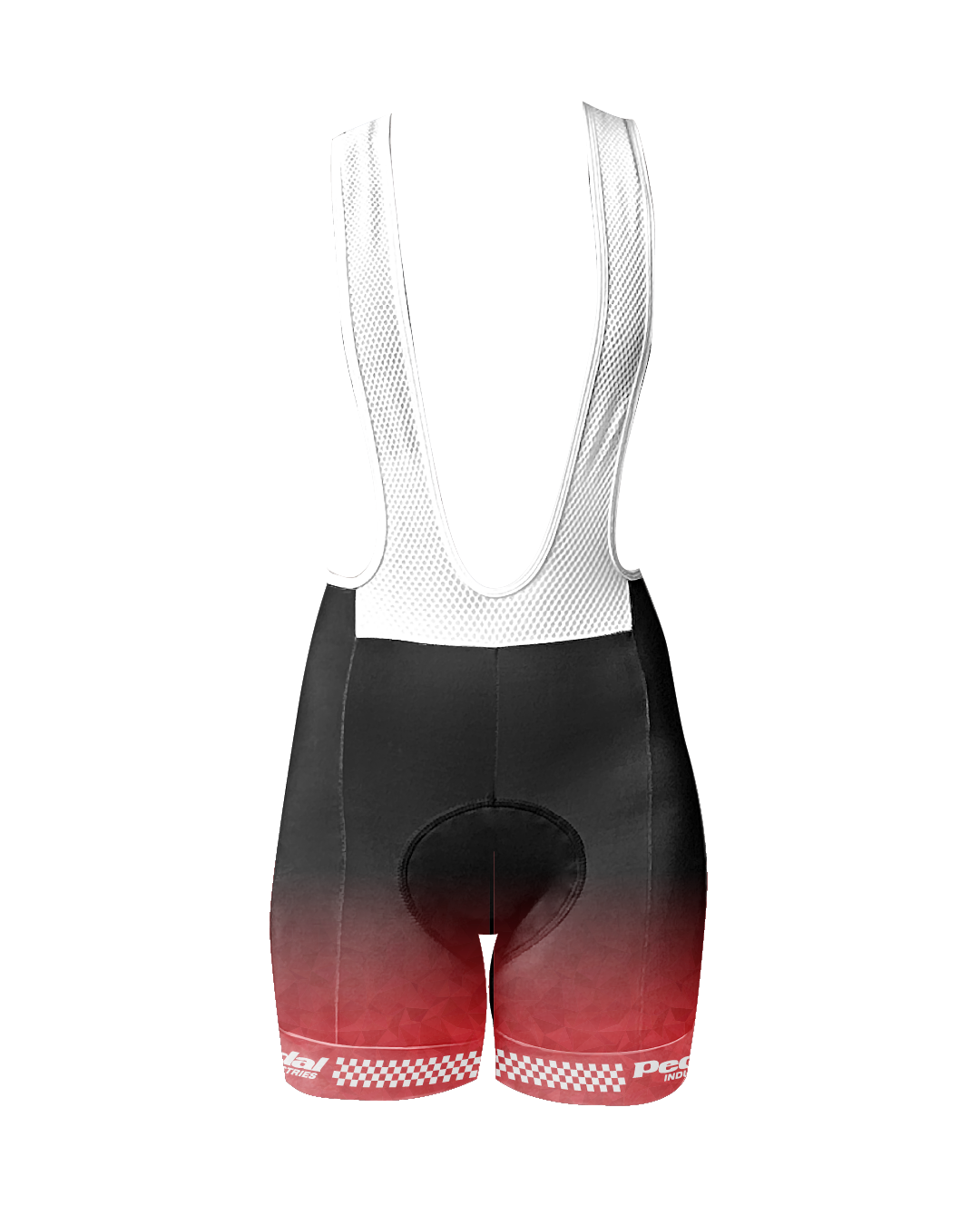 The GC Red WOMEN'S PRO BIB ISD - flat product view, front pdp-last
