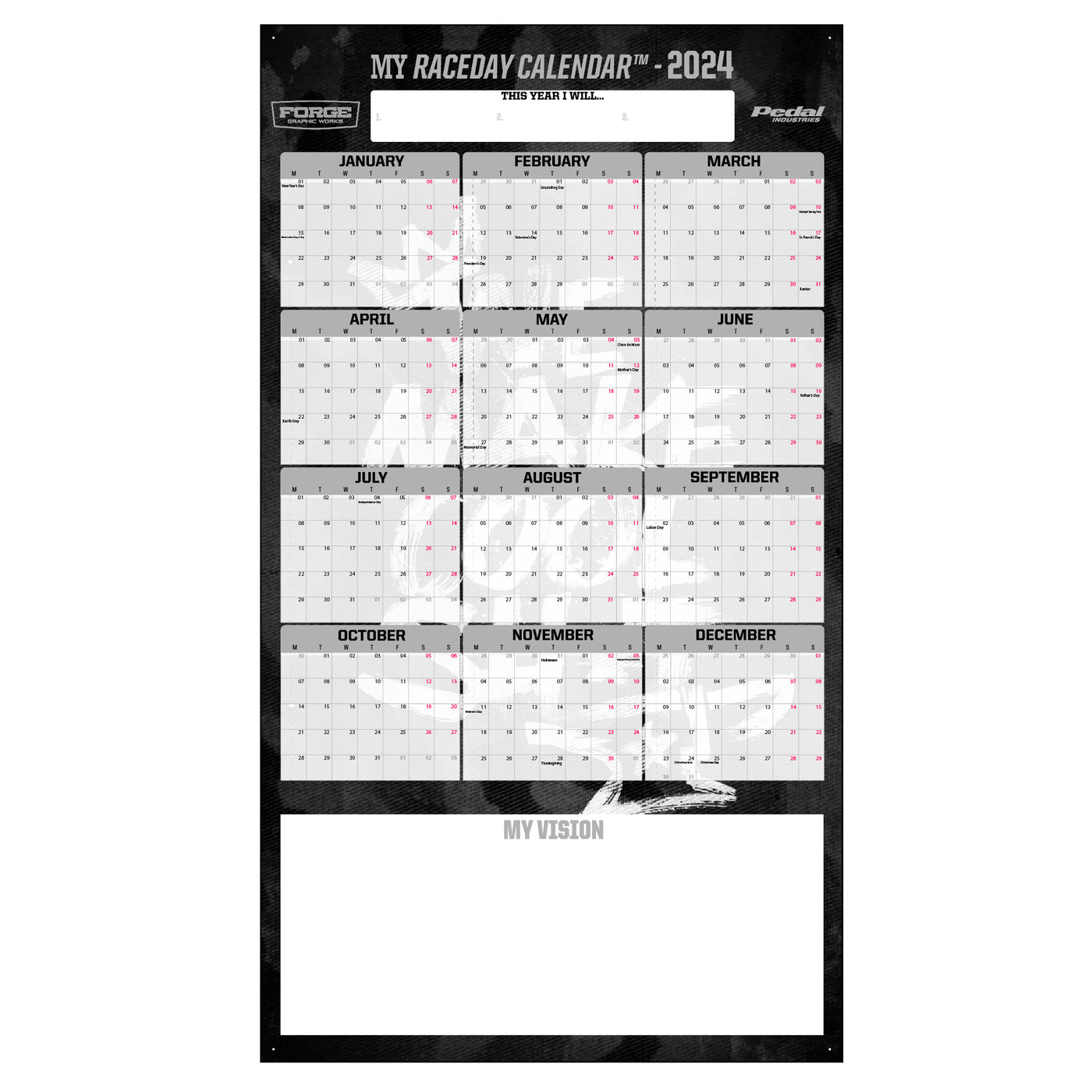 2025 MY RACEDAY™ CALENDAR PEDAL Industries