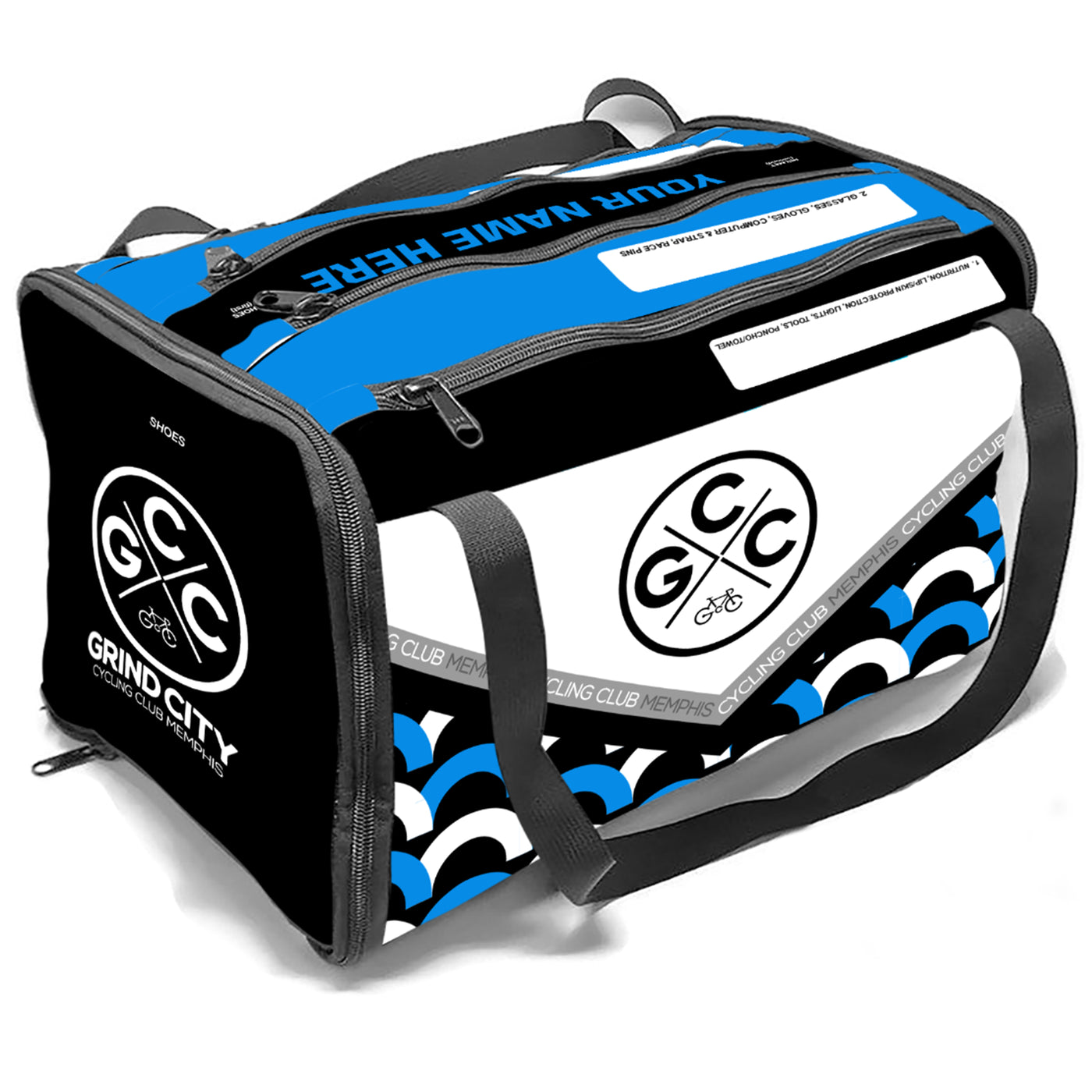 Grind City Cycling 2025 CYCLING RACEDAY BAG™ BLACK-BLUE