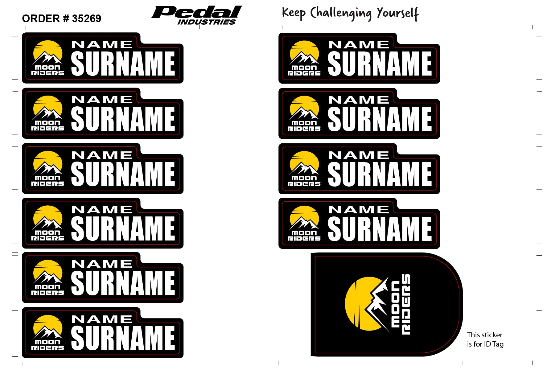 Moon Riders 2024 ID Sticker Bikes & Gear – PEDAL Industries