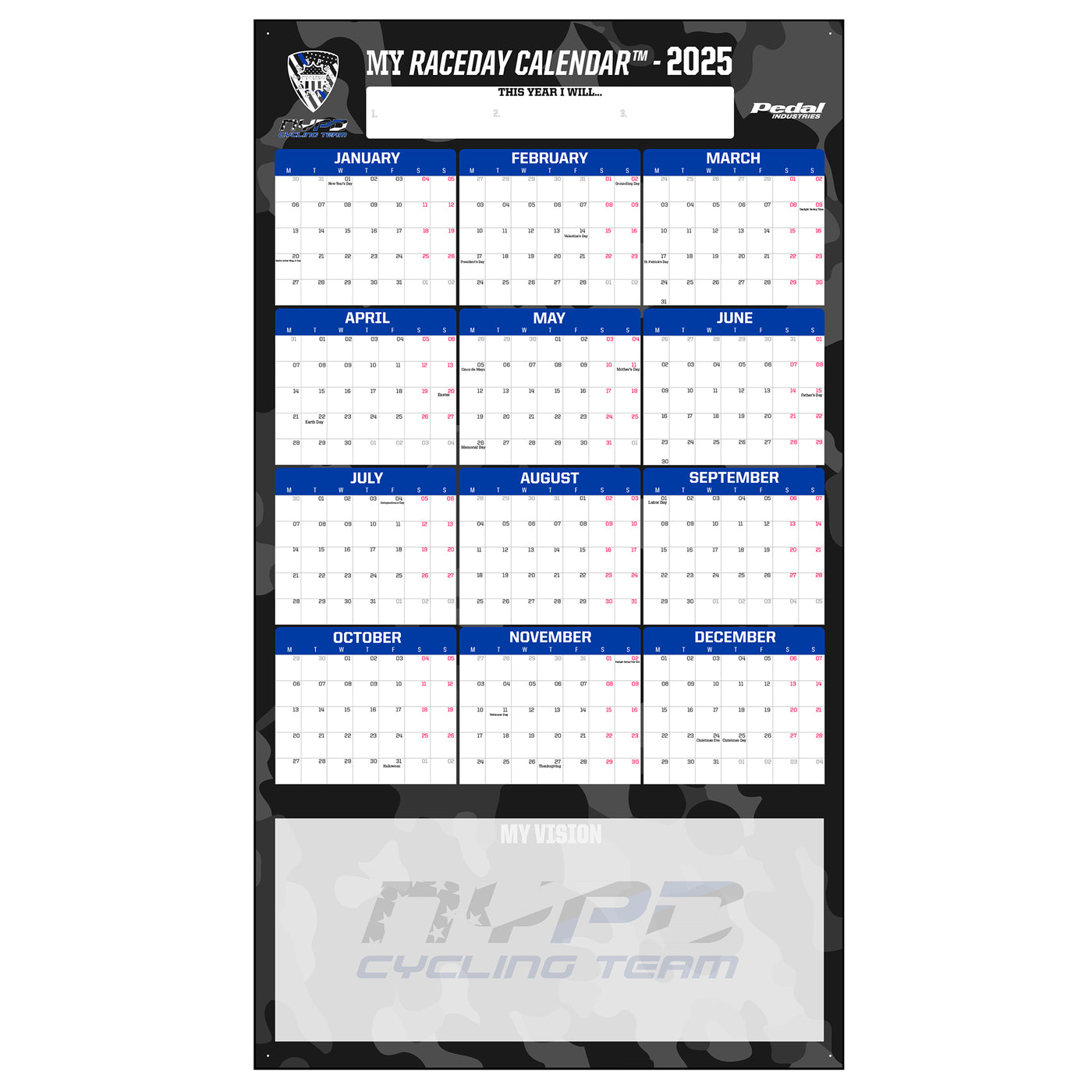 NYPD 2025 GIANT MY RACEDAY CALENDAR – PEDAL Industries nypd-2025-giant-my-raceday-calendar-pedal-industries