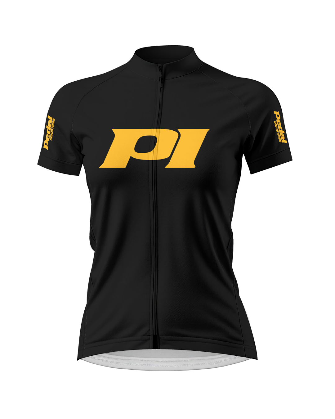 Black-Gold PEDAL Insiders P/I Raceday WOMEN'S PRO JERSEY ISD - flat product view, front pdp-last