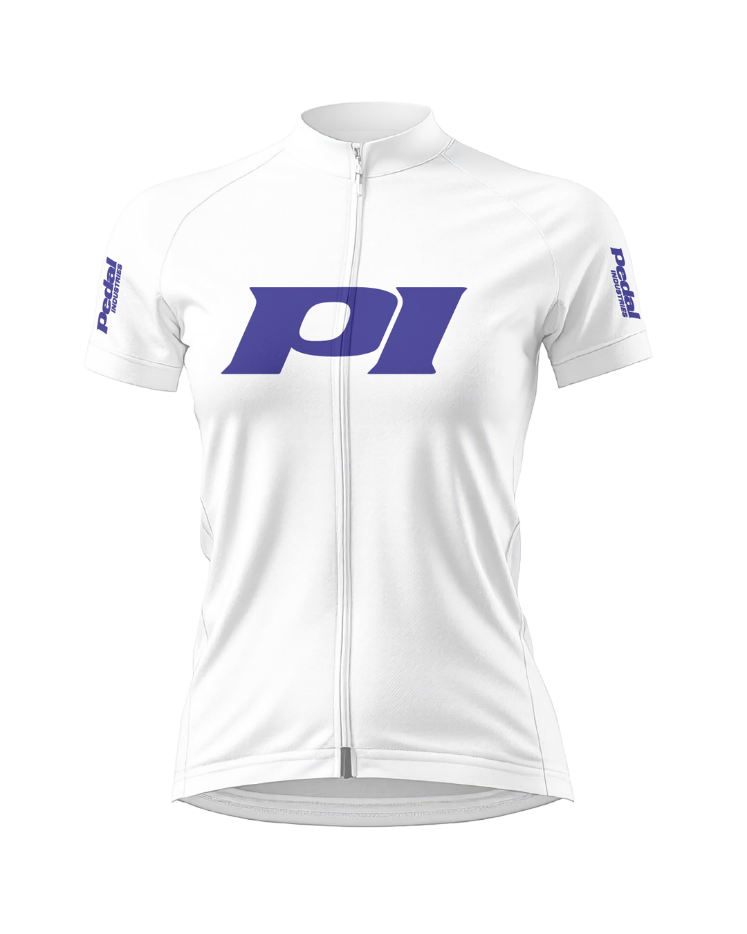 White-Blue PEDAL Insiders P/I Raceday WOMEN'S PRO JERSEY ISD - flat product view, front pdp-last
