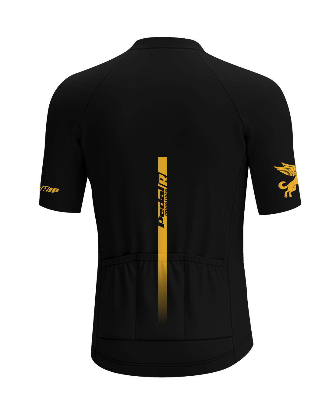 Black with Gold Pedal R MENS PRO JERSEY ISD - flat product view, back pdp-last
