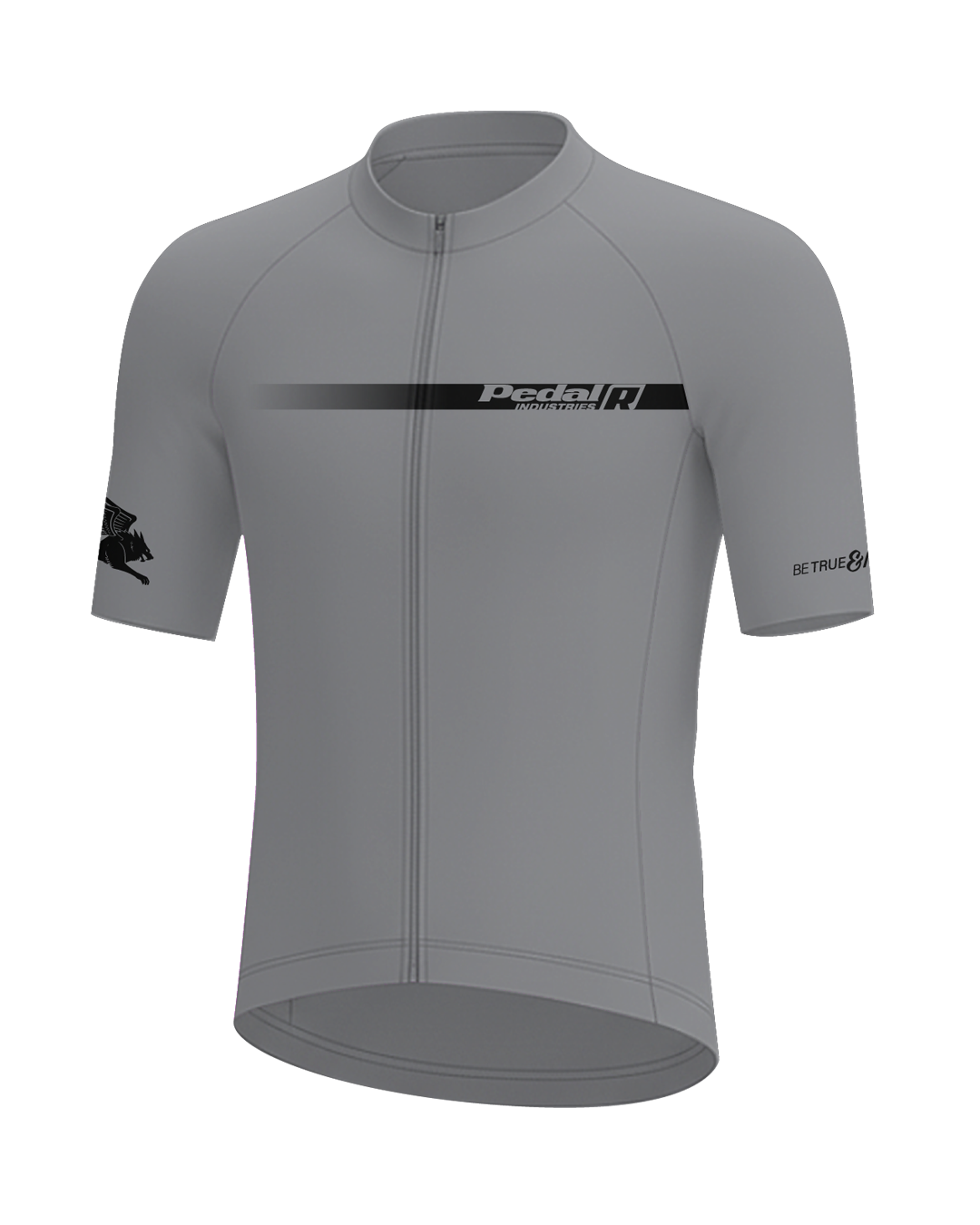 Gray with Black Pedal R MENS PRO JERSEY ISD - flat product view, front pdp-last