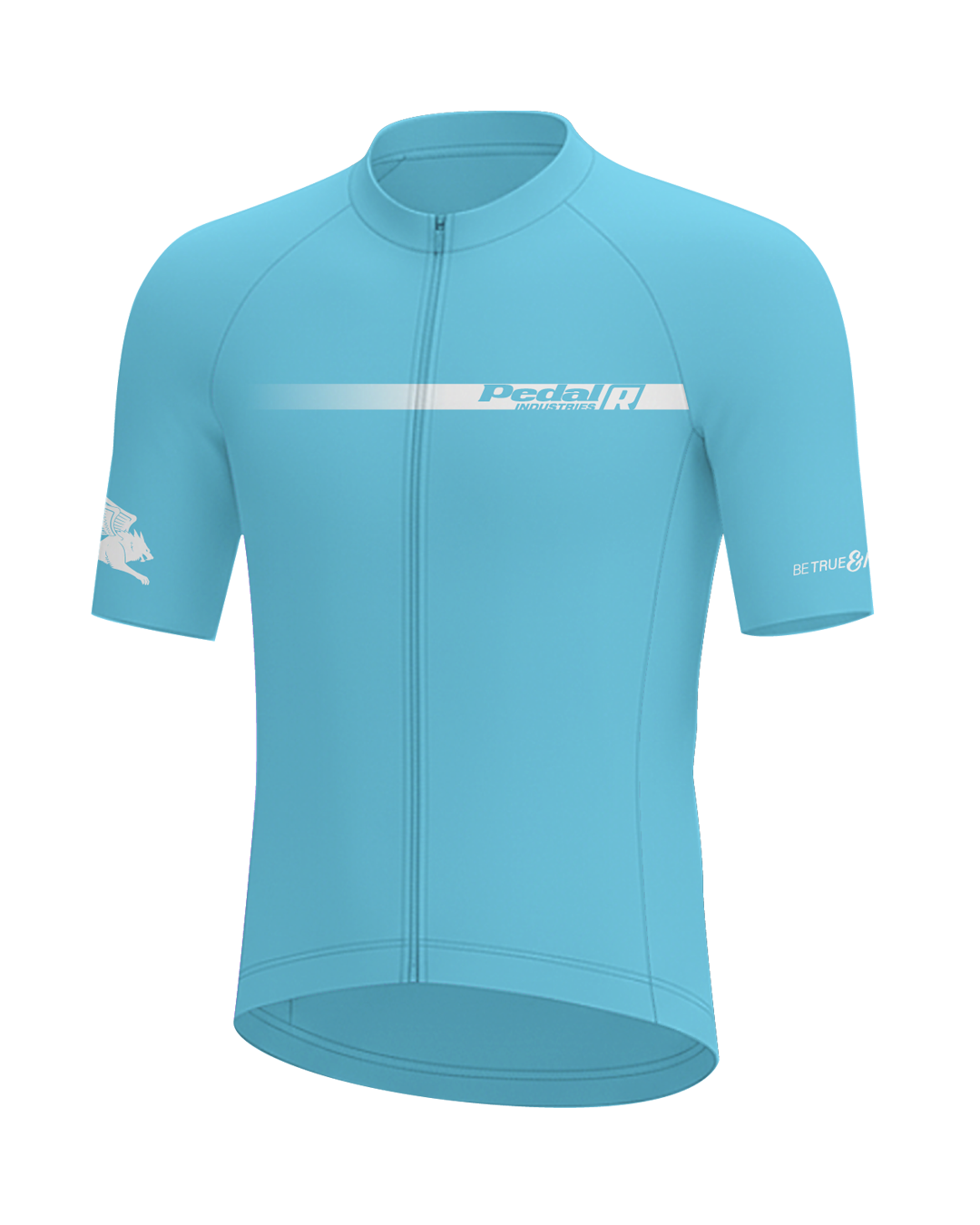Cyan with White Pedal R MENS PRO JERSEY ISD - flat product view, front pdp-last