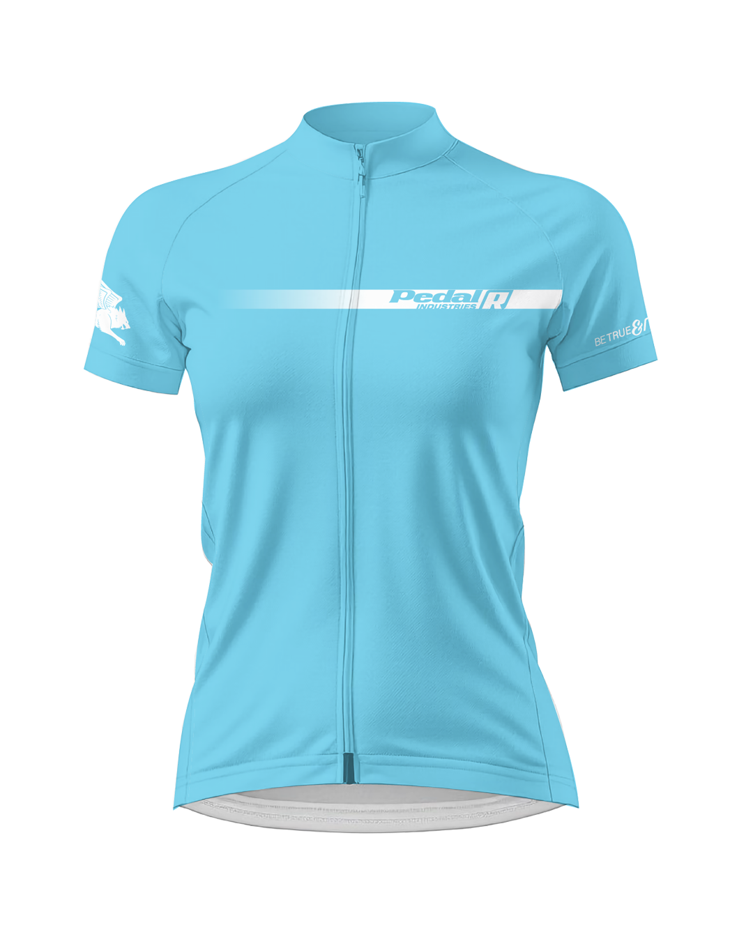 Cyan with White Pedal R WOMEN'S PRO JERSEY ISD - flat product view, front pdp-last