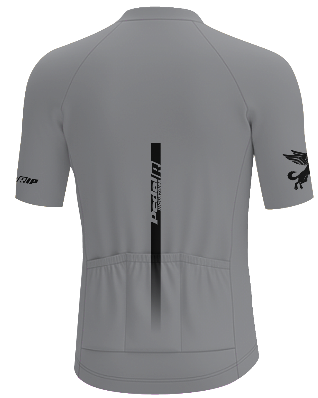 Gray with Black Pedal R MENS PRO JERSEY ISD - flat product view, back pdp-last