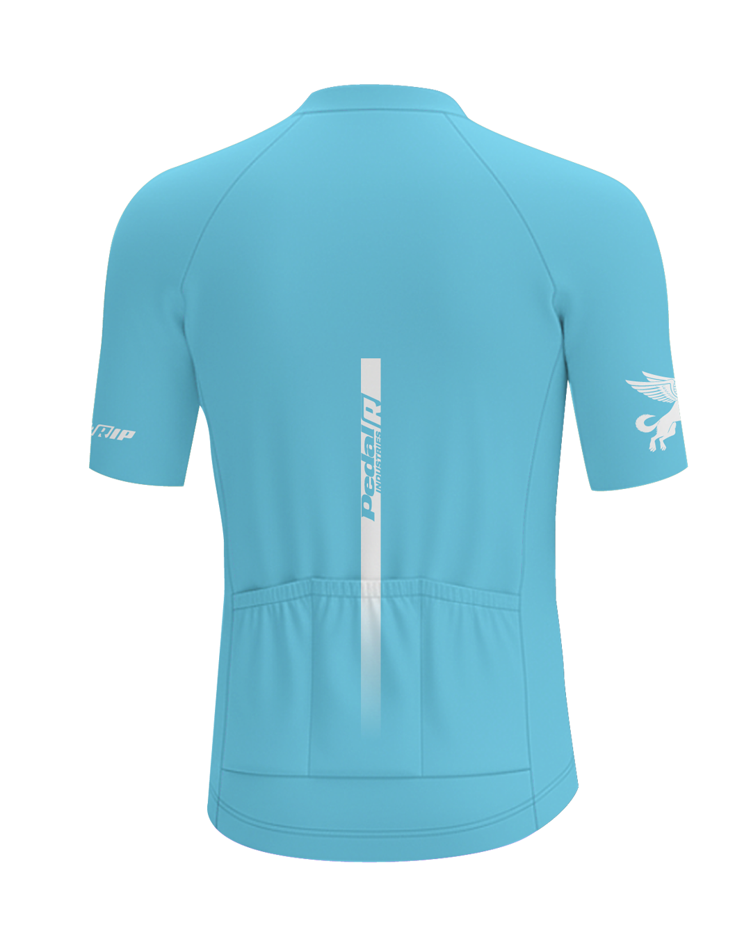 Cyan with White Pedal R MENS PRO JERSEY ISD - flat product view, back pdp-last