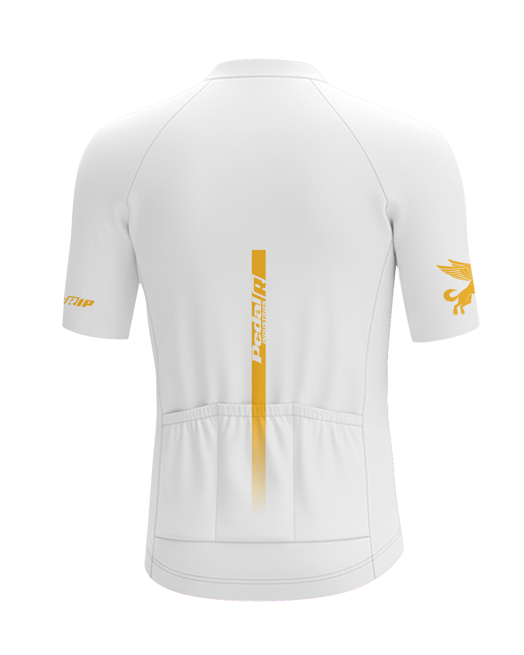 White with Gold Pedal R MENS PRO JERSEY ISD - flat product view, back pdp-last