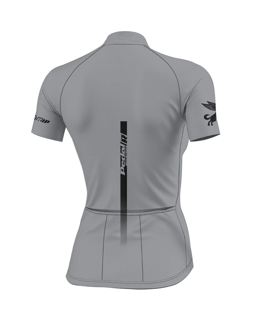 Gray with Black Pedal R WOMEN'S PRO JERSEY ISD - flat product view, back pdp-last