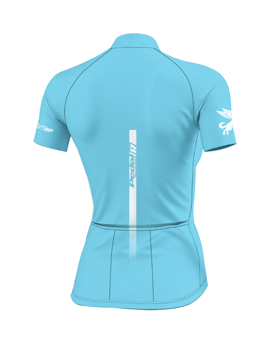 Cyan with White Pedal R WOMEN'S PRO JERSEY ISD - flat product view, back pdp-last