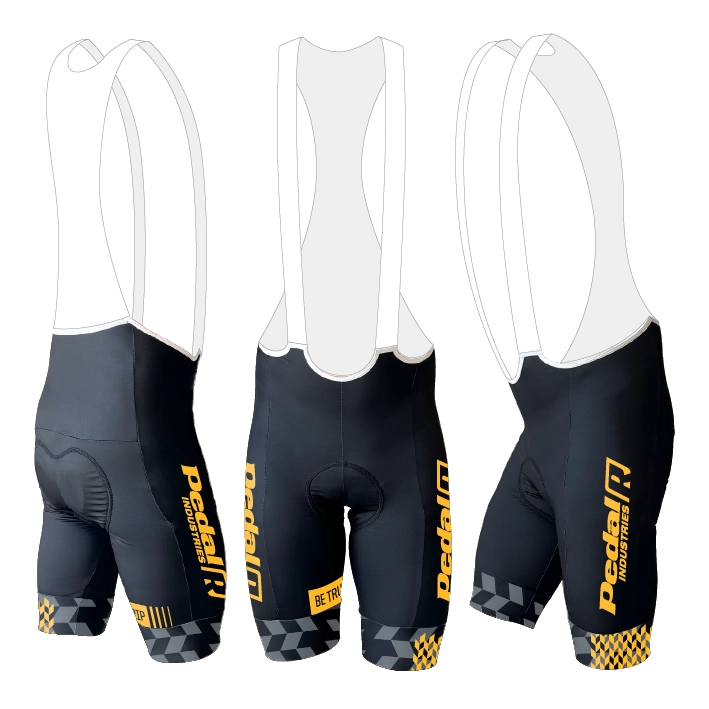PEDALindustries/Riders 2025 Men's PRO BIB 2.0 GOLD - flat product view pdp-last