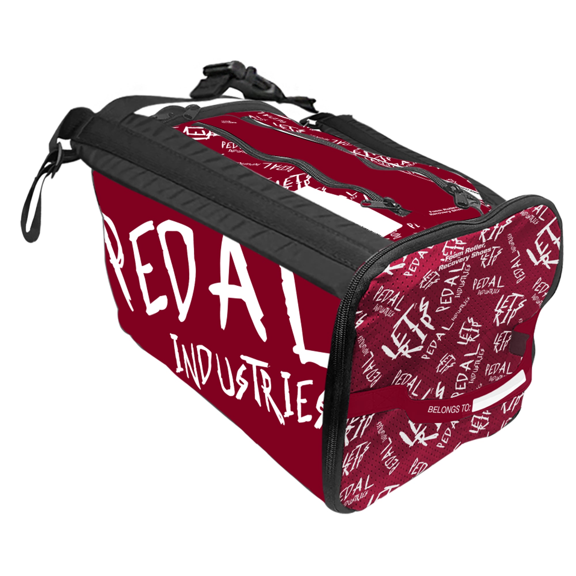 Burgundy-White Pedal PUNK RaceDay RUNNING Gear Bag™ ISD