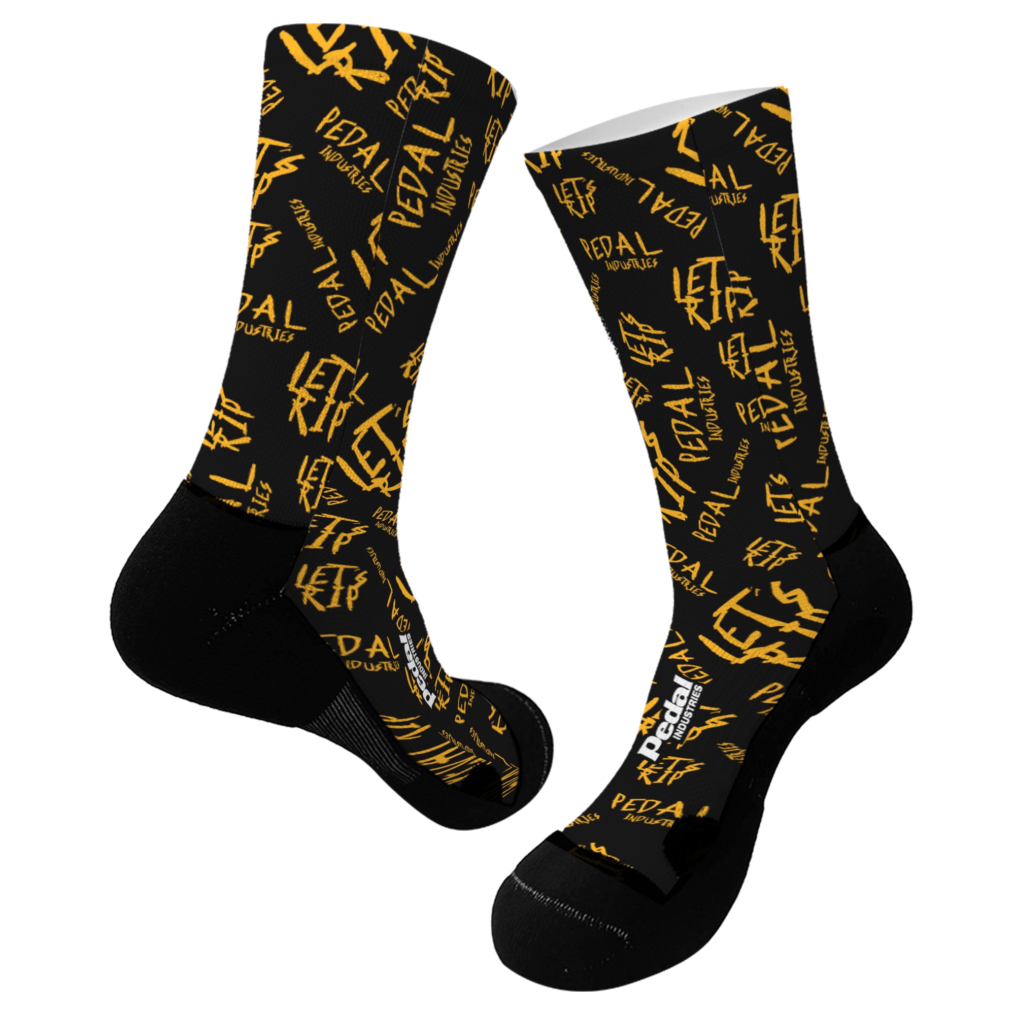 Black-Yellow Pedal PUNK SUBLIMATED SOCK ISD