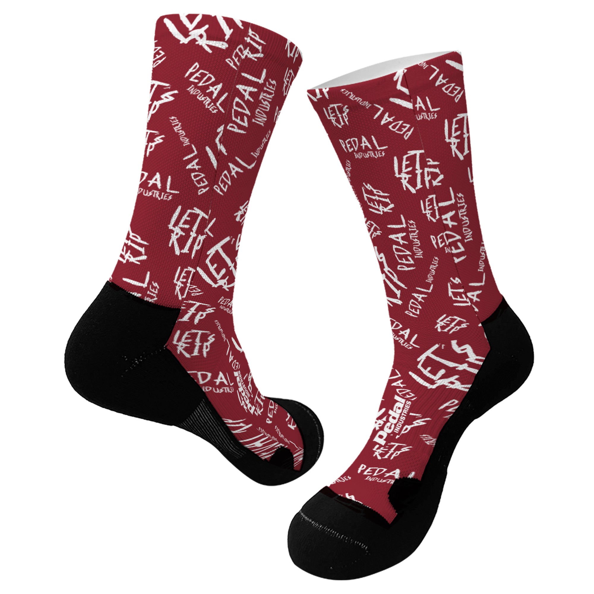 Burgundy-White Pedal PUNK SUBLIMATED SOCK ISD