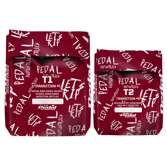 Burgundy-White Pedal PUNK Triathlon  T1/T2 Transition Bags ISD
